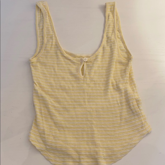 Me to We Tops - Light Yellow and White Striped Tank from PacSun